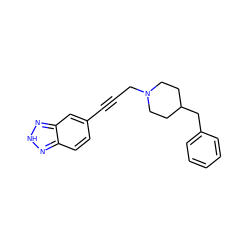 C(#Cc1ccc2n[nH]nc2c1)CN1CCC(Cc2ccccc2)CC1 ZINC000013813189