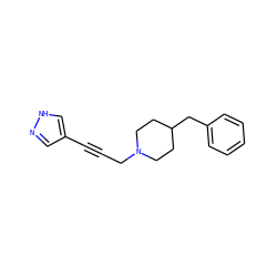 C(#Cc1cn[nH]c1)CN1CCC(Cc2ccccc2)CC1 ZINC000026675147