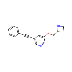 C(#Cc1cncc(OC[C@H]2CCN2)c1)c1ccccc1 ZINC000103281532
