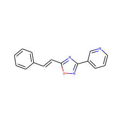 C(=C/c1nc(-c2cccnc2)no1)\c1ccccc1 ZINC000004306444