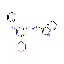 C(=N/Nc1nc(Nc2ccccc2)nc(N2CCOCC2)n1)\c1c[nH]c2ccccc12 ZINC000004119058