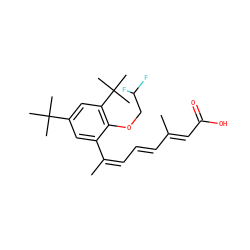 C/C(=C/C=C/C(C)=C/C(=O)O)c1cc(C(C)(C)C)cc(C(C)(C)C)c1OCC(F)F ZINC000013522253