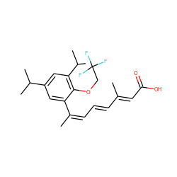 C/C(=C/C=C/C(C)=C/C(=O)O)c1cc(C(C)C)cc(C(C)C)c1OCC(F)(F)F ZINC000013522234