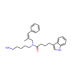 C/C(=C/c1ccccc1)CN(CCCCCN)C(=O)CCCc1c[nH]c2ccccc12 ZINC000028825924