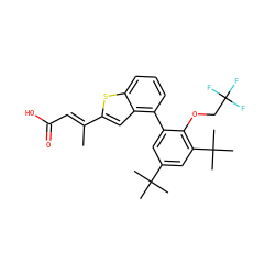 C/C(=C\C(=O)O)c1cc2c(-c3cc(C(C)(C)C)cc(C(C)(C)C)c3OCC(F)(F)F)cccc2s1 ZINC000029339432