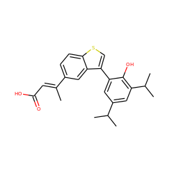 C/C(=C\C(=O)O)c1ccc2scc(-c3cc(C(C)C)cc(C(C)C)c3O)c2c1 ZINC000026658615