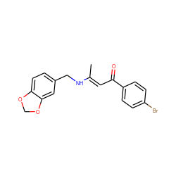 C/C(=C\C(=O)c1ccc(Br)cc1)NCc1ccc2c(c1)OCO2 ZINC000101082747