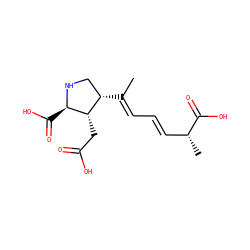 C/C(=C\C=C\[C@@H](C)C(=O)O)[C@H]1CN[C@H](C(=O)O)[C@H]1CC(=O)O ZINC000004521465
