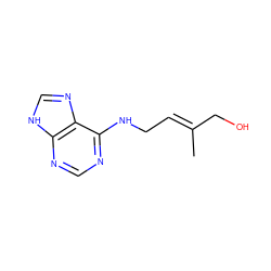 C/C(=C\CNc1ncnc2[nH]cnc12)CO ZINC000004492895