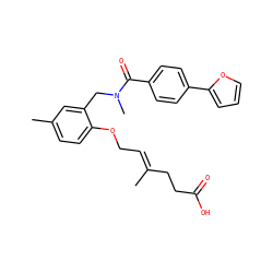 C/C(=C\COc1ccc(C)cc1CN(C)C(=O)c1ccc(-c2ccco2)cc1)CCC(=O)O ZINC001772611400