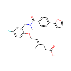 C/C(=C\COc1ccc(F)cc1CN(C)C(=O)c1ccc(-c2ccco2)cc1)CCC(=O)O ZINC001772614696