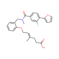 C/C(=C\COc1ccccc1CN(C)C(=O)c1ccc(-c2ccco2)c(F)c1)CCC(=O)O ZINC001772632931