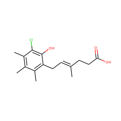 C/C(=C\Cc1c(C)c(C)c(C)c(Cl)c1O)CCC(=O)O ZINC000013759750