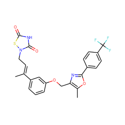 C/C(=C\Cn1sc(=O)[nH]c1=O)c1cccc(OCc2nc(-c3ccc(C(F)(F)F)cc3)oc2C)c1 ZINC000013558123