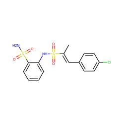 C/C(=C\c1ccc(Cl)cc1)S(=O)(=O)Nc1ccccc1S(N)(=O)=O ZINC000143822389