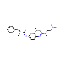 C/C(=C\c1ccccc1)C(=O)Nc1ccc2nc(N(C)CCN(C)C)cc(C)c2c1 ZINC000028570216