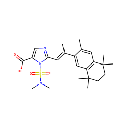 C/C(=C\c1ncc(C(=O)O)n1S(=O)(=O)N(C)C)c1cc2c(cc1C)C(C)(C)CCC2(C)C ZINC000026653564