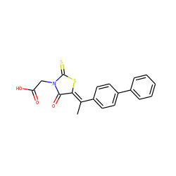 C/C(=C1/SC(=S)N(CC(=O)O)C1=O)c1ccc(-c2ccccc2)cc1 ZINC000028012699