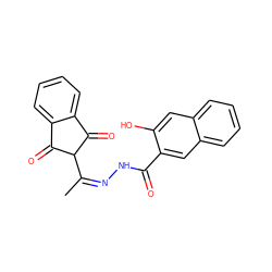 C/C(=N/NC(=O)c1cc2ccccc2cc1O)C1C(=O)c2ccccc2C1=O ZINC000100004578