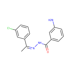 C/C(=N/NC(=O)c1cccc(N)c1)c1cccc(Cl)c1 ZINC000103194028