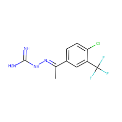 C/C(=N\NC(=N)N)c1ccc(Cl)c(C(F)(F)F)c1 ZINC000045283883