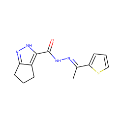 C/C(=N\NC(=O)c1[nH]nc2c1CCC2)c1cccs1 ZINC000008564995