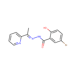 C/C(=N\NC(=O)c1cc(Br)ccc1O)c1ccccn1 ZINC000005010244