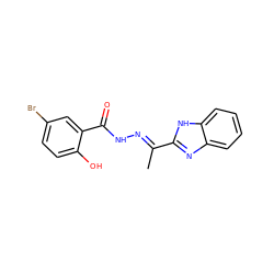 C/C(=N\NC(=O)c1cc(Br)ccc1O)c1nc2ccccc2[nH]1 ZINC000095101421