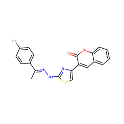 C/C(=N\Nc1nc(-c2cc3ccccc3oc2=O)cs1)c1ccc(Br)cc1 ZINC000096580153
