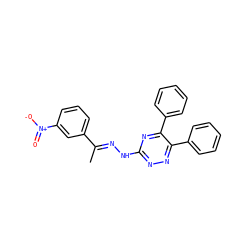 C/C(=N\Nc1nnc(-c2ccccc2)c(-c2ccccc2)n1)c1cccc([N+](=O)[O-])c1 ZINC000004990022