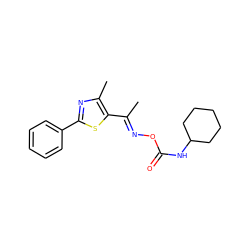 C/C(=N\OC(=O)NC1CCCCC1)c1sc(-c2ccccc2)nc1C ZINC000004050438