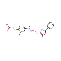 C/C(=N\OCc1nc(-c2ccccc2)oc1C)c1ccc(OCC(=O)O)c(C)c1 ZINC000066259489