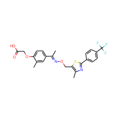 C/C(=N\OCc1sc(-c2ccc(C(F)(F)F)cc2)nc1C)c1ccc(OCC(=O)O)c(C)c1 ZINC000066101611