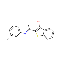 C/C(=N\c1cccc(C)c1)c1sc2ccccc2c1O ZINC000019711871