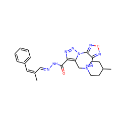 C/C(C=NNC(=O)c1nnn(-c2nonc2N)c1CN1CCC(C)CC1)=C/c1ccccc1 ZINC000253982842