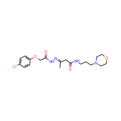C/C(CC(=O)NCCCN1CCOCC1)=N\NC(=O)COc1ccc(Cl)cc1 ZINC000004691376