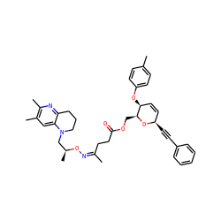 C/C(CCC(=O)OC[C@@H]1O[C@H](C#Cc2ccccc2)C=C[C@@H]1Oc1ccc(C)cc1)=N/O[C@@H](C)CN1CCCc2nc(C)c(C)cc21 ZINC000008035643