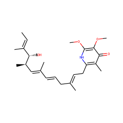 C/C=C(\C)[C@H](O)[C@H](C)/C=C(C)/C=C/C/C(C)=C/Cc1[nH]c(OC)c(OC)c(=O)c1C ZINC000014655907