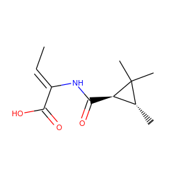 C/C=C(\NC(=O)[C@@H]1[C@@H](C)C1(C)C)C(=O)O ZINC000026024151