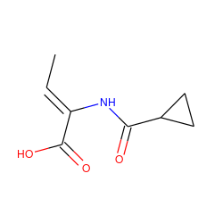 C/C=C(\NC(=O)C1CC1)C(=O)O ZINC000026023385