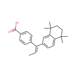 C/C=C(\c1ccc(C(=O)O)cc1)c1ccc2c(c1)C(C)(C)CCC2(C)C ZINC000013743077