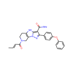 C/C=C/C(=O)N1CCc2[nH]c3c(C(N)=O)c(-c4ccc(Oc5ccccc5)cc4)nn3c2C1 ZINC001772639969