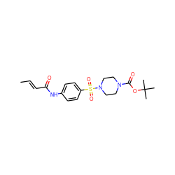 C/C=C/C(=O)Nc1ccc(S(=O)(=O)N2CCN(C(=O)OC(C)(C)C)CC2)cc1 ZINC000084741459