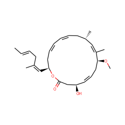 C/C=C/C/C(C)=C\[C@H]1C/C=C/C=C/C[C@H](C)/C=C(\C)[C@@H](OC)C/C=C/[C@@H](O)CC(=O)O1 ZINC000217014369