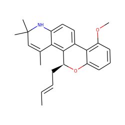 C/C=C/C[C@@H]1Oc2cccc(OC)c2-c2ccc3c(c21)C(C)=CC(C)(C)N3 ZINC000029409655