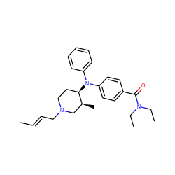 C/C=C/CN1CC[C@@H](N(c2ccccc2)c2ccc(C(=O)N(CC)CC)cc2)[C@@H](C)C1 ZINC000013862299