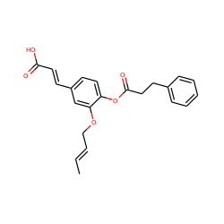 C/C=C/COc1cc(/C=C/C(=O)O)ccc1OC(=O)CCc1ccccc1 ZINC000299829932