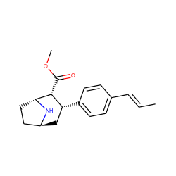 C/C=C/c1ccc([C@@H]2C[C@H]3CC[C@@H](N3)[C@@H]2C(=O)OC)cc1 ZINC000169372577