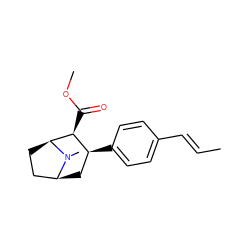 C/C=C/c1ccc([C@H]2C[C@H]3CC[C@@H]([C@H]2C(=O)OC)N3C)cc1 ZINC000028007989