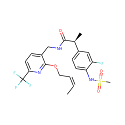 C/C=C\COc1nc(C(F)(F)F)ccc1CNC(=O)[C@@H](C)c1ccc(NS(C)(=O)=O)c(F)c1 ZINC000096270972